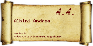 Albini Andrea névjegykártya